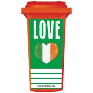 Love Ireland Heart Wheelie Bin Sticker Panel